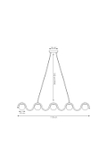 Lampa wisząca SINUS 5 DUSTY BLUE - Emibig