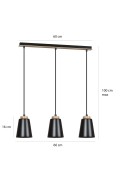 Lampa wisząca BOLERO 3 BLACK