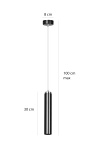 Lampa wisząca LUNA 1 BLACK - Emibig