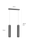 Lampa wisząca LUNA 2 BLACK - Emibig