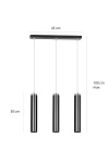 Lampa wisząca LUNA 3 BLACK - Emibig