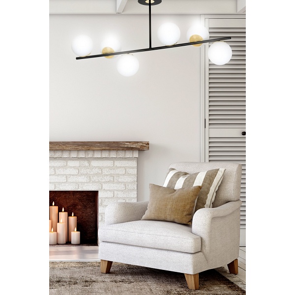 Lampa sufitowa FLOKI 6 BLACK GOLD