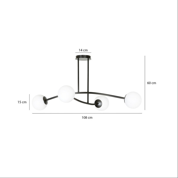 Lampa sufitowa HALLDOR 4 BLACK