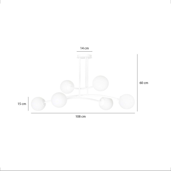 Lampa sufitowa HALLDOR 6 WHITE