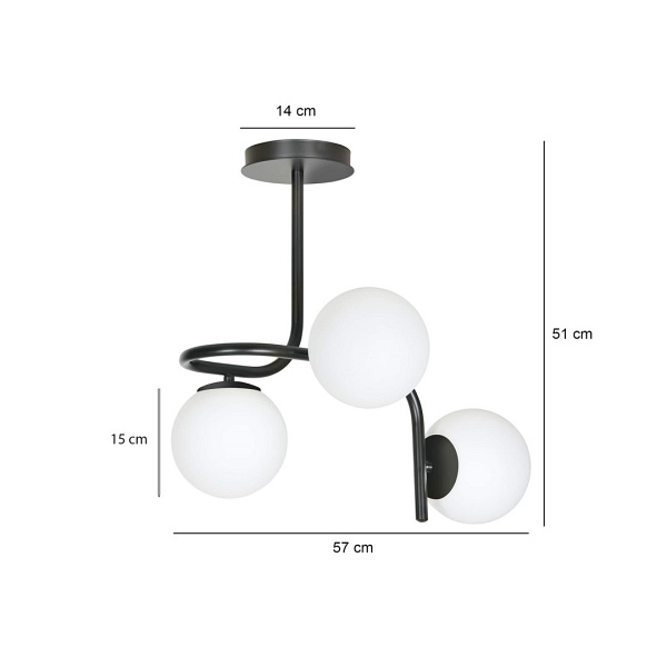 Lampa sufitowa KALF 3 BLACK