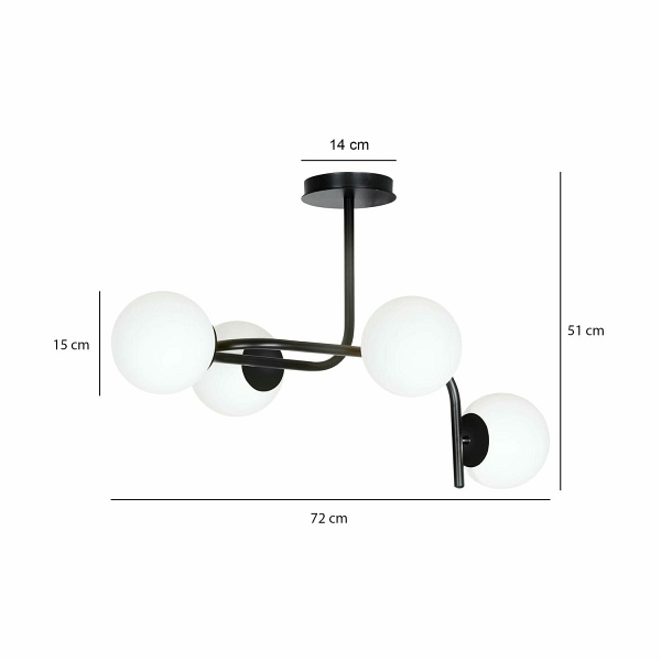 Lampa sufitowa KALF 4A BLACK