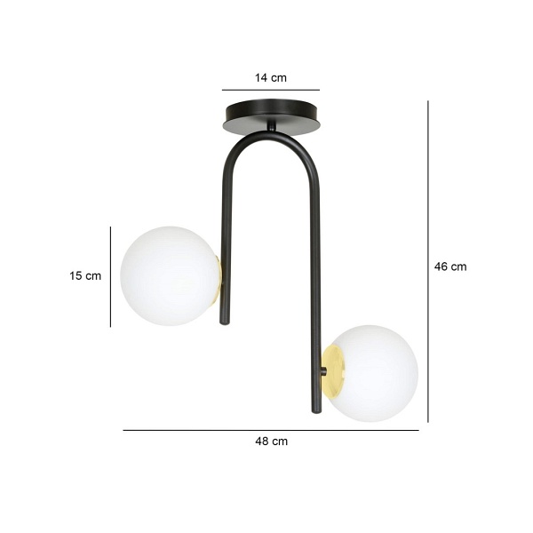 Lampa sufitowa RAGNAR 2 BLACK GOLD