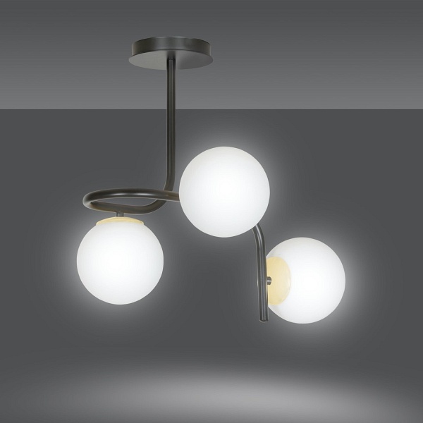 Lampa sufitowa RAGNAR 3 BLACK GOLD