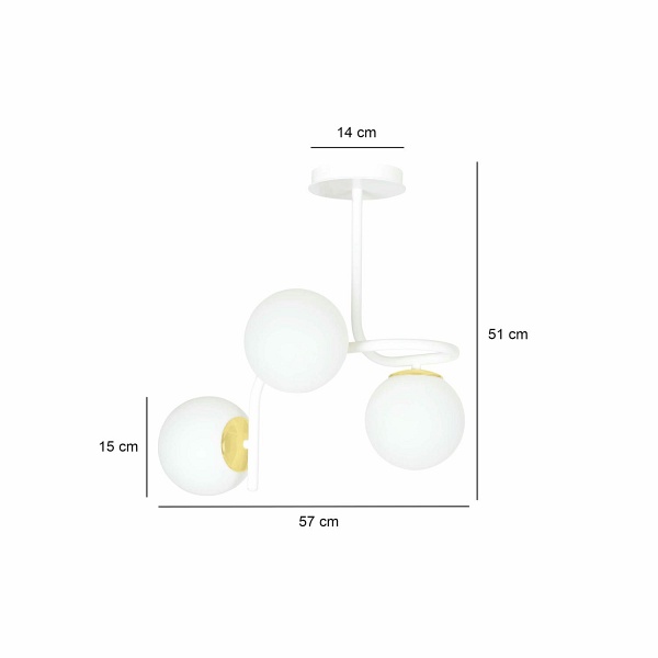 Lampa sufitowa RAGNAR 3 WHITE GOLD