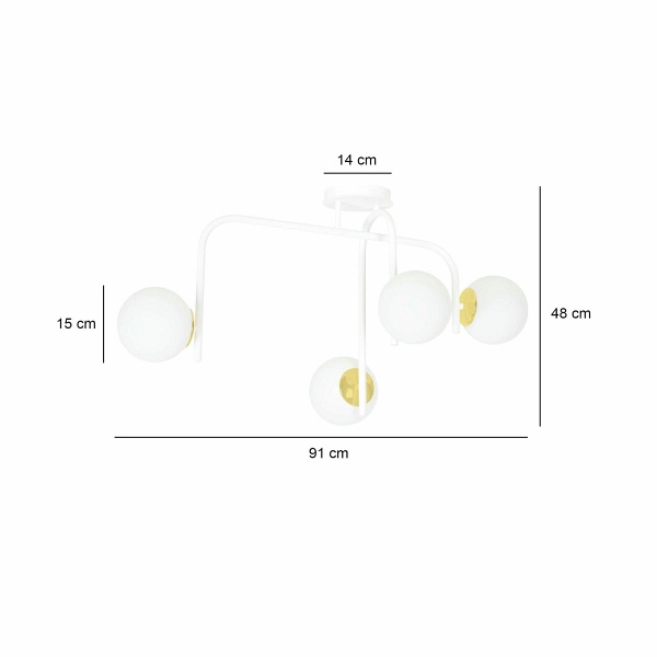 Lampa sufitowa RAGNAR 4B WHITE GOLD