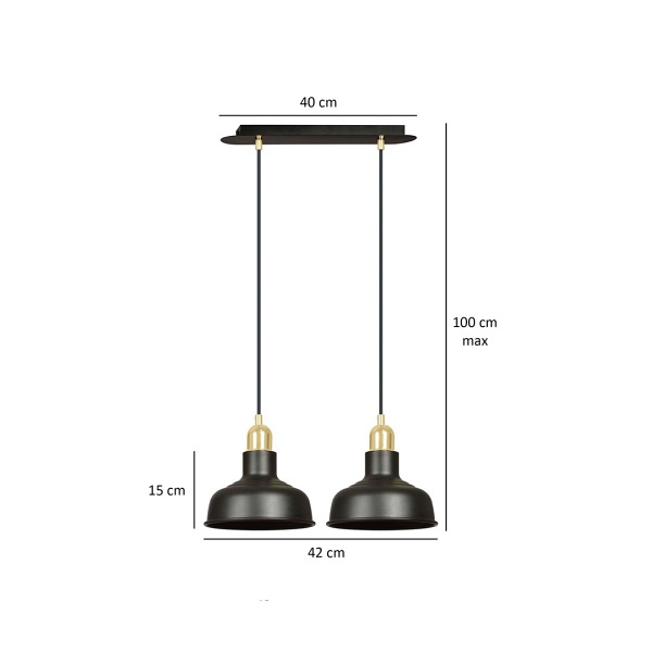 Lampa wisząca IBOR 2 BLACK - Emibig