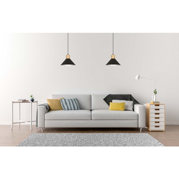 Lampa wisząca ROWEN 1 BLACK - Emibig