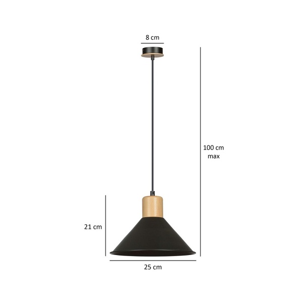Lampa wisząca ROWEN 1 BLACK