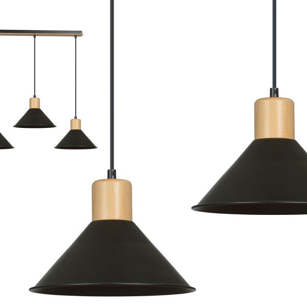 Lampa wisząca ROWEN 3 BLACK