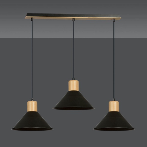 Lampa wisząca ROWEN 3 BLACK