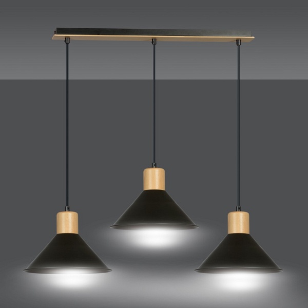 Lampa wisząca ROWEN 3 BLACK