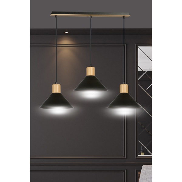 Lampa wisząca ROWEN 3 BLACK