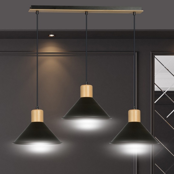 Lampa wisząca ROWEN 3 BLACK