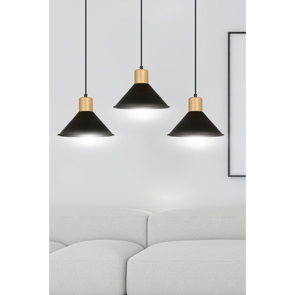 Lampa wisząca ROWEN 3 BLACK