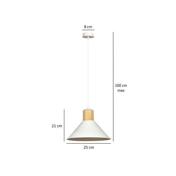 Lampa wisząca ROWEN 1 WHITE - Emibig