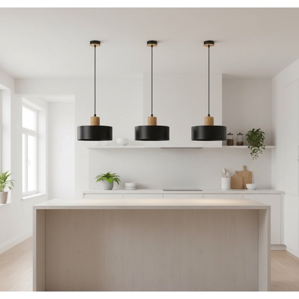 Lampa wisząca TORIN 1 BLACK - Emibig