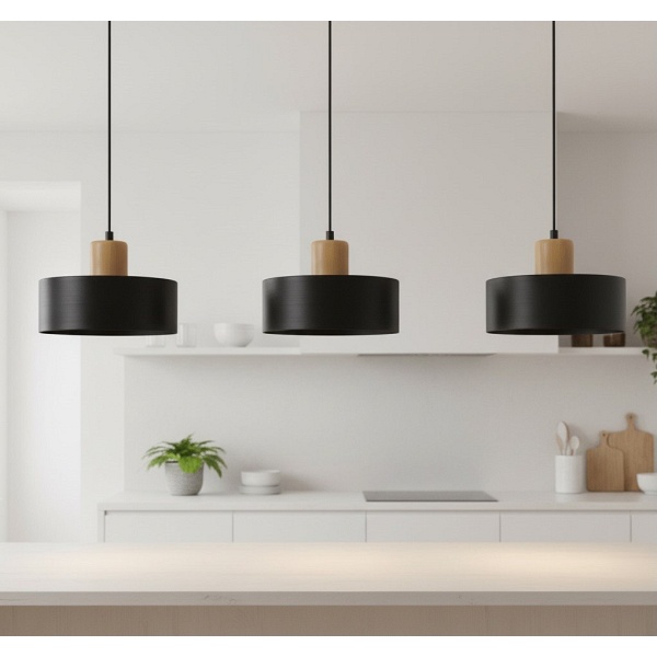 Lampa wisząca TORIN 3 BLACK - Emibig
