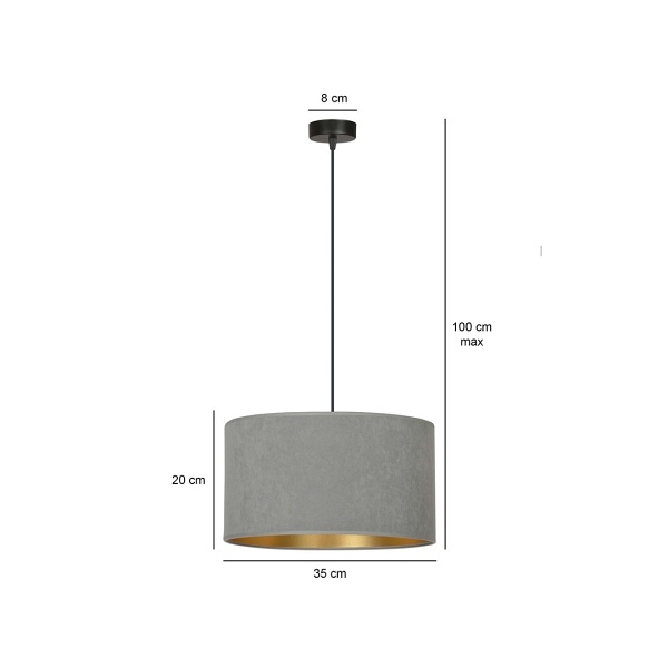 Lampa wisząca HILDE 1 BL GRAY