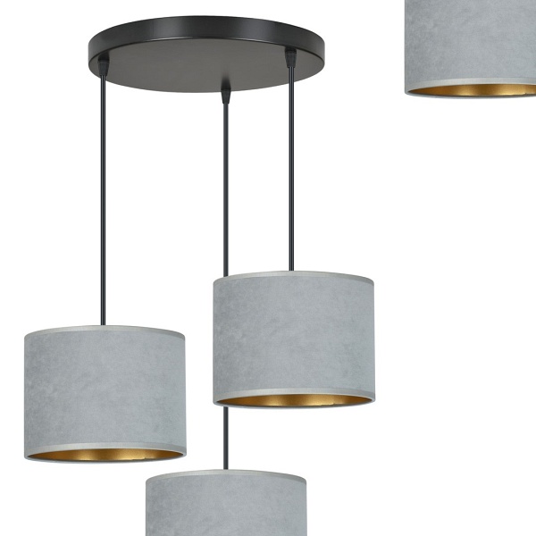 Lampa wisząca HILDE 3 BL PREMIUM GRAY - Emibig