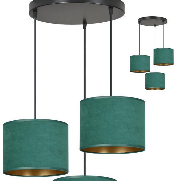 Lampa wisząca HILDE 3 BL PREMIUM GREEN - Emibig