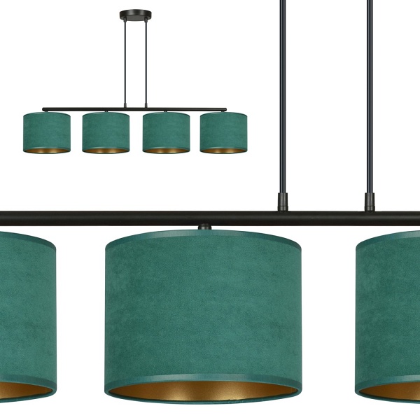 Lampa wisząca HILDE 4 BL GREEN - Emibig