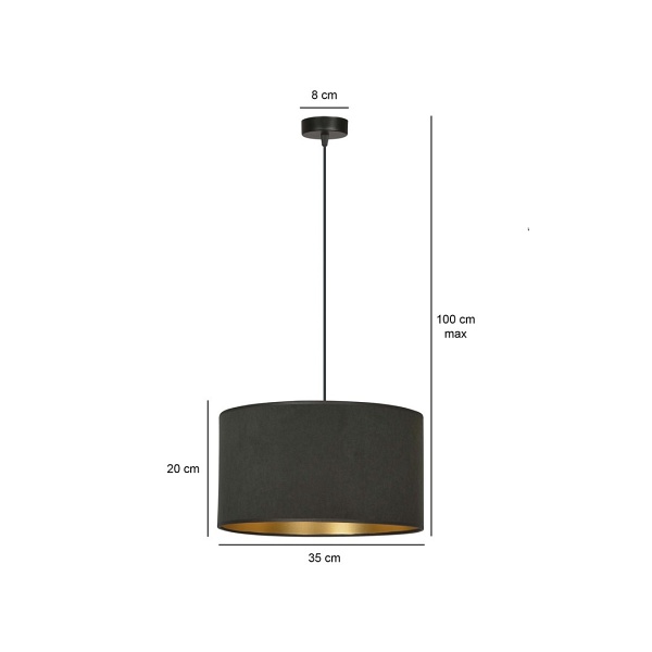 Lampa wisząca HILDE 1 BL BLACK
