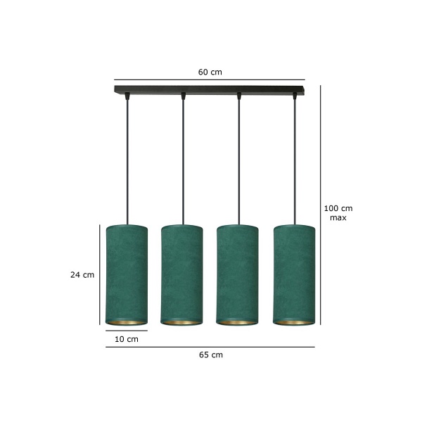Lampa wisząca BENTE 4 BL GREEN