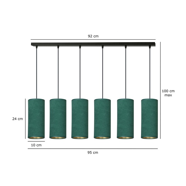 Lampa wisząca BENTE 6 BL GREEN