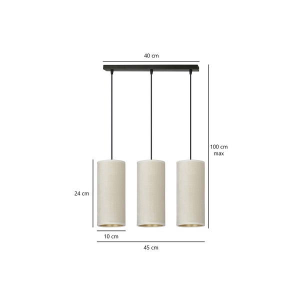 Lampa wisząca BENTE 3 BL WHITE