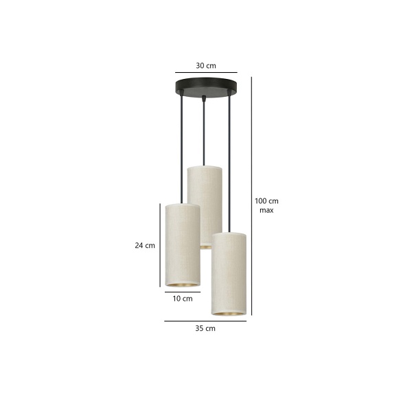 Lampa wisząca BENTE 3 BL PREMIUM WHITE