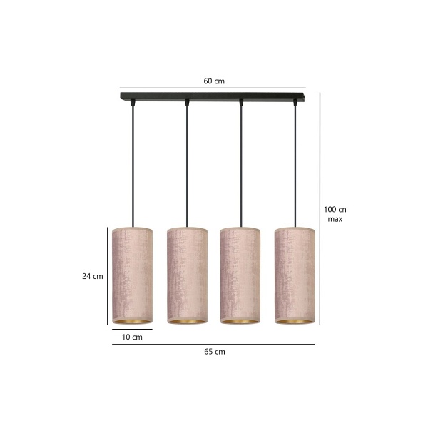 Lampa wisząca BENTE 4 BL ROSE
