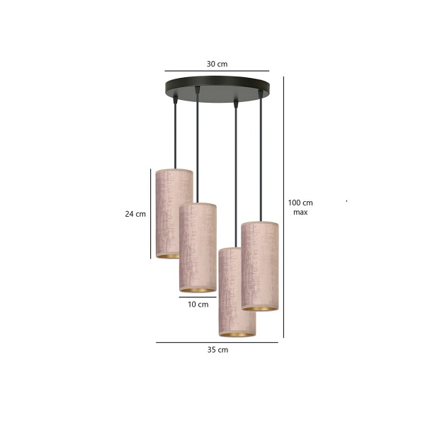 Lampa wisząca BENTE 4 BL PREMIUM ROSE