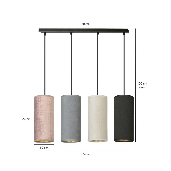 Lampa wisząca BENTE 4 BL MIX