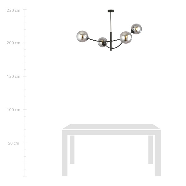 Lampa sufitowa HUNTER 4 BLACK/GRAFIT