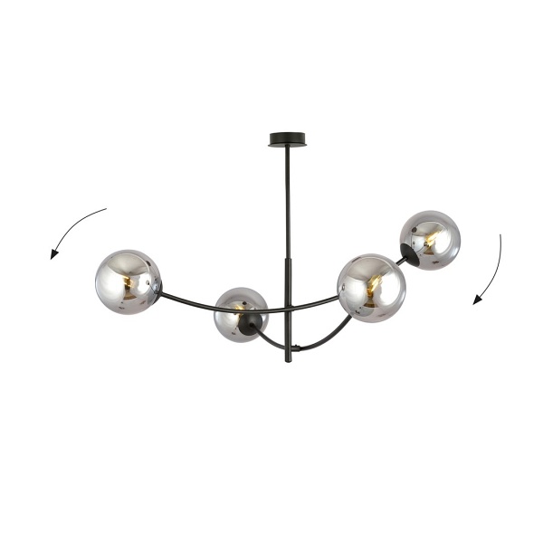 Lampa sufitowa HUNTER 4 BLACK/GRAFIT