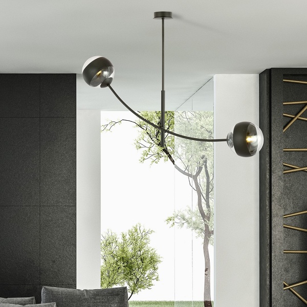 Lampa sufitowa HUNTER 2 BLACK/STRIPE