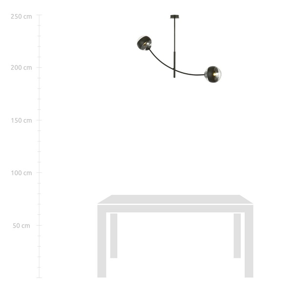 Lampa sufitowa HUNTER 2 BLACK/STRIPE