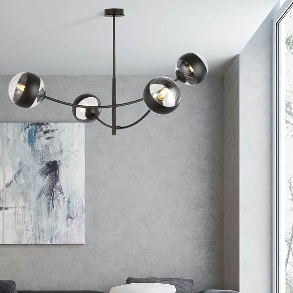 Lampa sufitowa HUNTER 4 BLACK/STRIPE