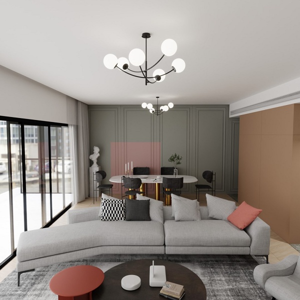 Lampa sufitowa HUNTER 6 BLACK/OPAL