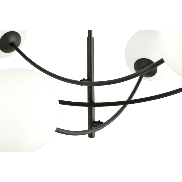 Lampa sufitowa HUNTER 6 BLACK/OPAL