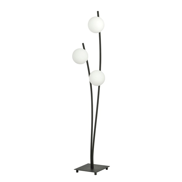 Lampa podłogowa HUNTER LP3 BLACK/OPAL - Emibig