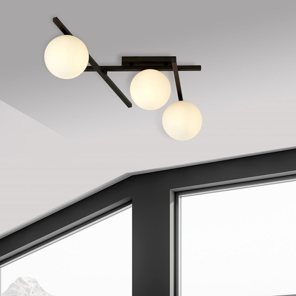 Lampa sufitowa SMART 3 BLACK/OPAL