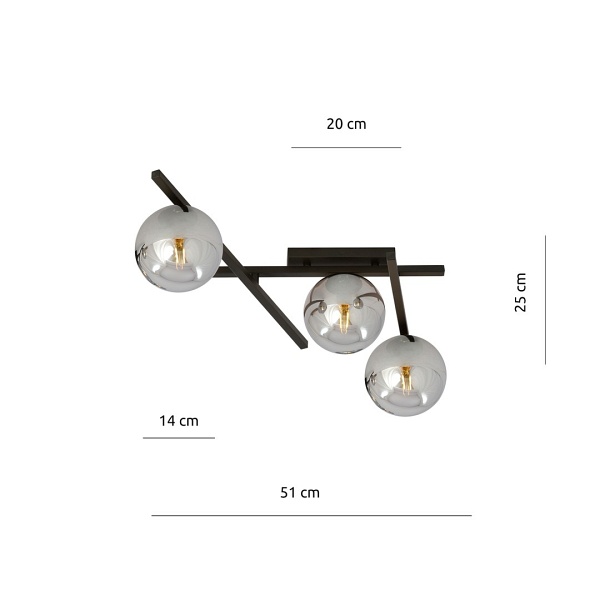Lampa sufitowa SMART 3 BLACK/GRAFIT