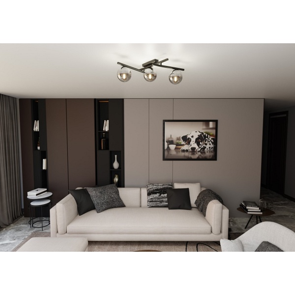 Lampa sufitowa SMART 3 BLACK/GRAFIT