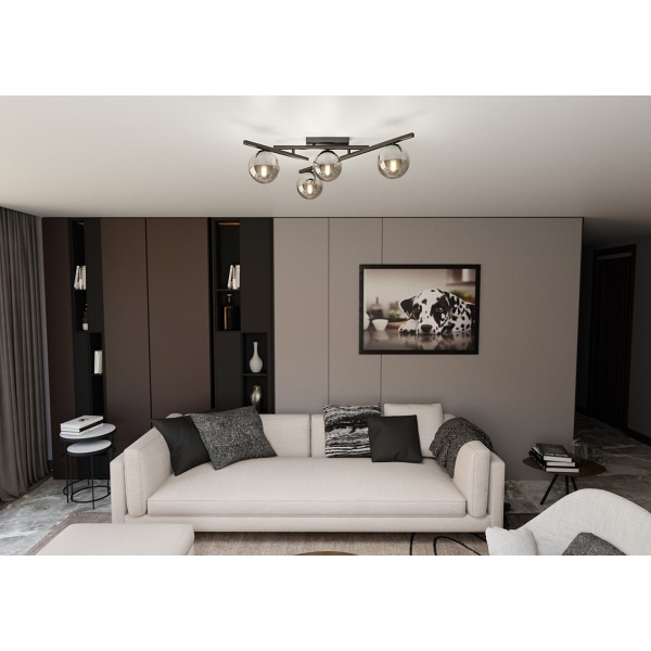 Lampa sufitowa SMART 4 BLACK/GRAFIT